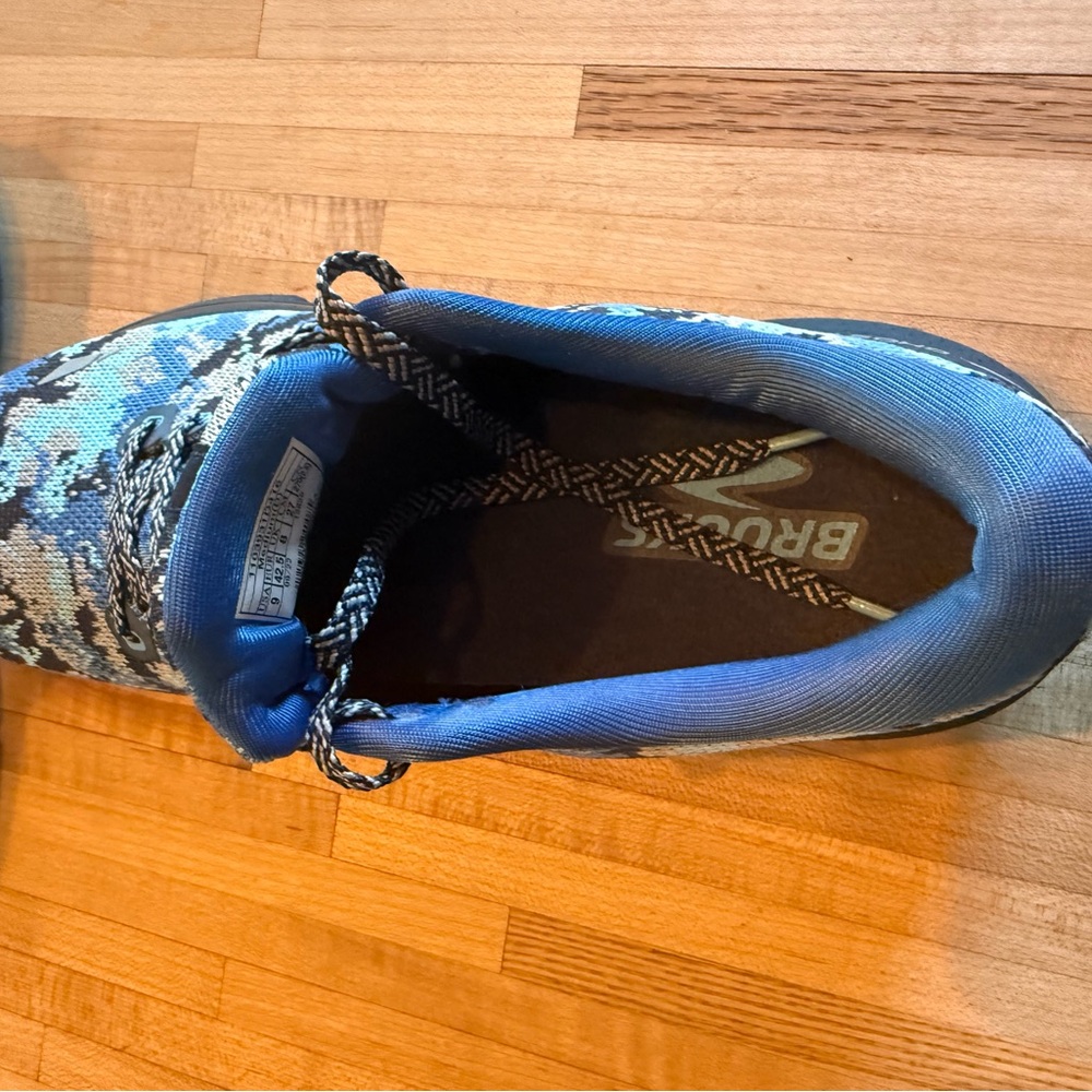 Brooks Ghost 15 Blue and Black Camo Running Shoes Men’s 9 Med/D - Picture 2 of 16